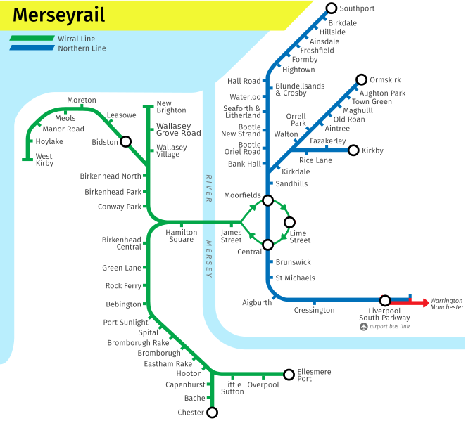 Merseyrail Day Saver route map