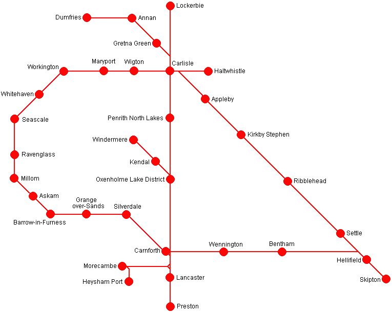 Cumbria Day Ranger route map