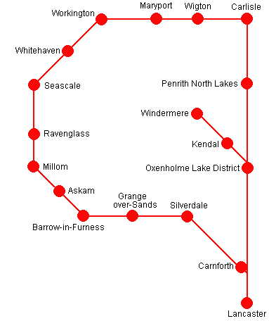 Cumbria Round Robin route map