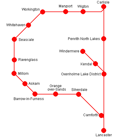 Cumbria Travel Pass route map