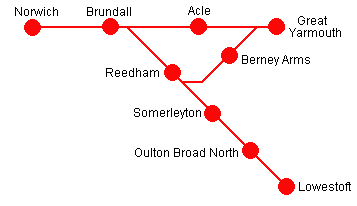 Wherry Line Ranger route map