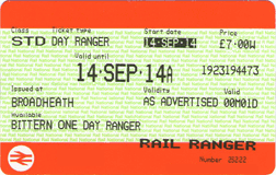 Bittern Line Ranger ticket