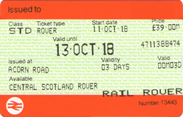 Central Scotland Rover ticket