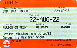 Derbyshire Wayfarer Ranger ticket