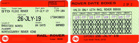 North Country Rover ticket